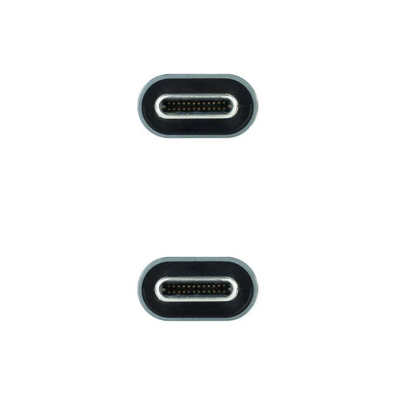 Cable USB 3.2 Tipo-C Nanocable 10.01.4303/ USB Tipo-C Macho - USB Tipo-C Macho/ 3m/ Gris y Negro - Imagen 3