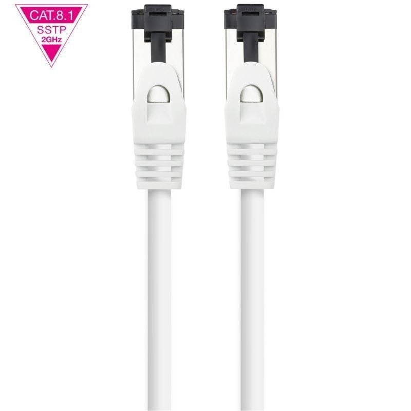 Cable de Red RJ45 SSTP Nanocable 10.20.2002-W Cat.8.1/ 2m/ Blanco - Imagen 2