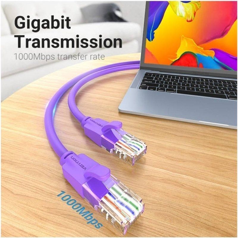 Cable de Red RJ45 UTP Vention IBEVF Cat.6/ 1m/ Morado - Imagen 3
