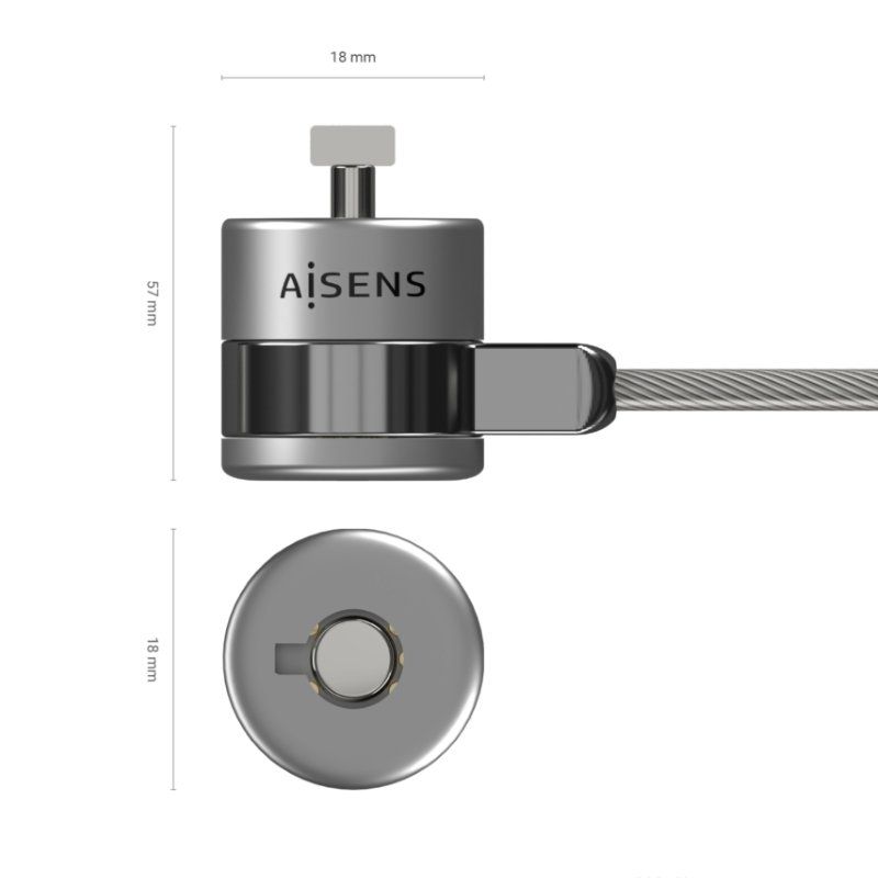 Cable de Seguridad para Portátiles Aisens ASLK-D40K02-SL/ 1.5m - Imagen 3