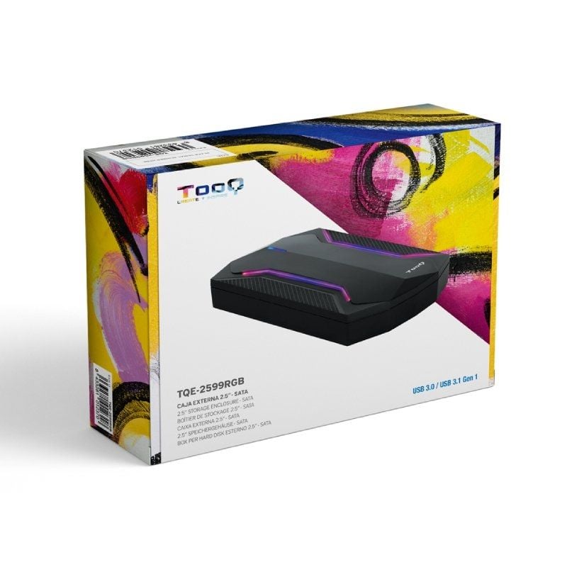 Caja Externa Gaming para Disco Duro de 2.5" TooQ TQE-2599RGB/ USB 3.1/ Sin tornillos - Imagen 4