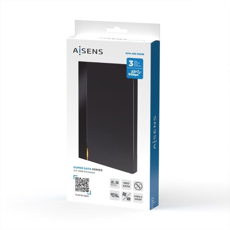 Caja Externa para Disco Duro de 2.5" Aisens ASE-2524B/ USB 3.1/ Sin tornillos - Imagen 4