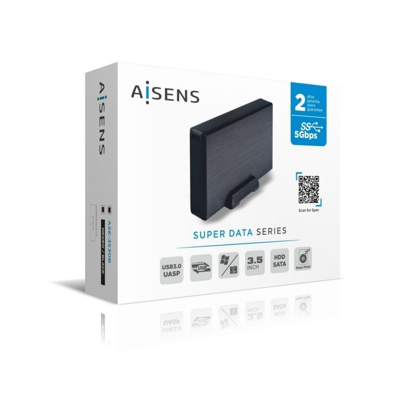Caja Externa para Disco Duro de 3.5" Aisens ASE-3530B/ USB 3.1 - Imagen 2