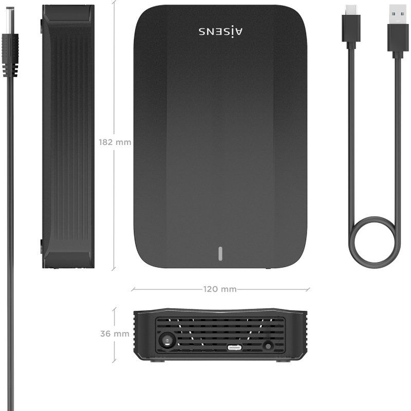 Caja Externa para Disco Duro de 3.5" Aisens ASE-3535B/ USB 3.1 - Imagen 4