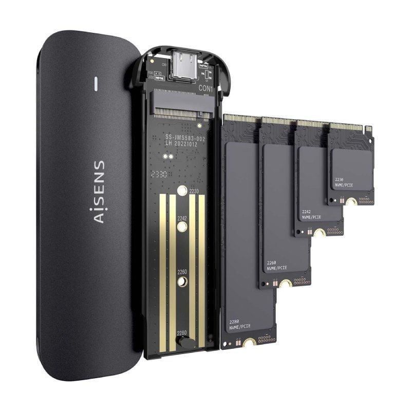 Caja Externa para Disco SSD M.2 NVMe Aisens ASM2-024B/ USB 3.2/ Sin tornillos - Imagen 3
