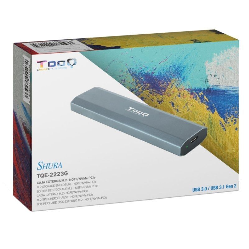 Caja Externa para Disco SSD M.2 NVMe TooQ TQE-2223G/ USB 3.2/ Sin tornillos - Imagen 5