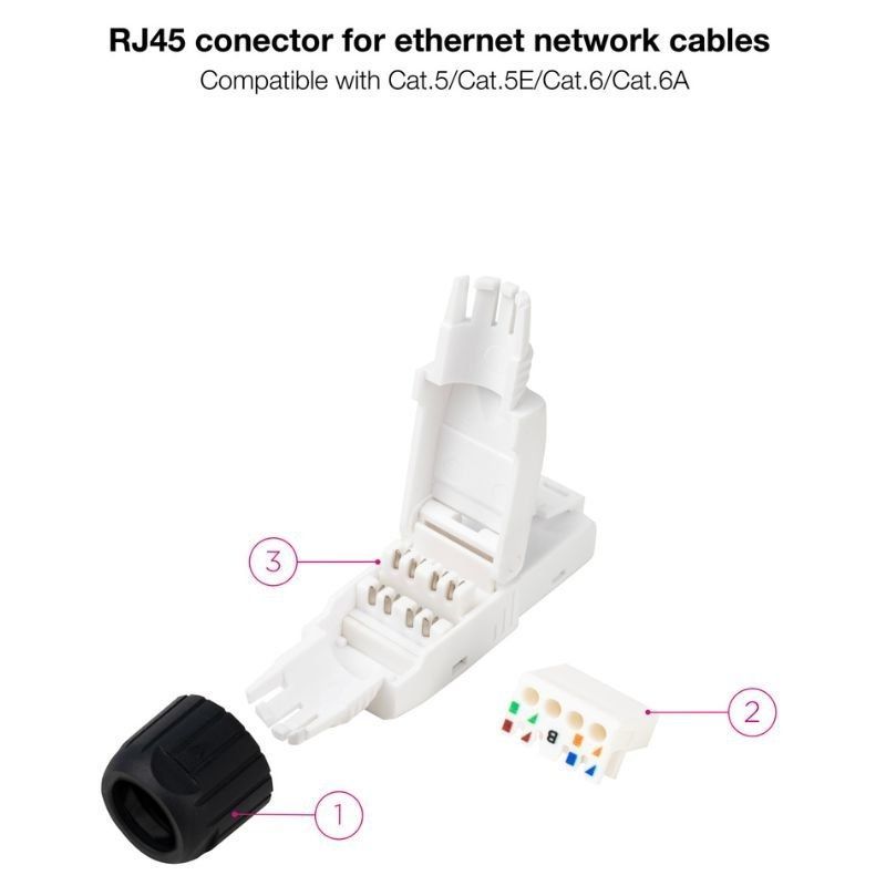 Conector RJ45 UTP Nanocable 10.21.0601/ Cat.6A/ Auto Crimpable/ 10 uds - Imagen 2