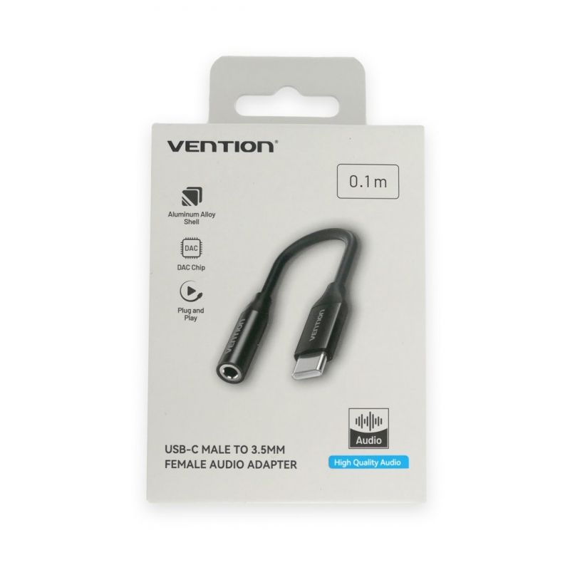 Conversor Vention BIHBA/ Jack 3.5 Hembra - USB Tipo-C Macho/ 10cm/ Negro - Imagen 3