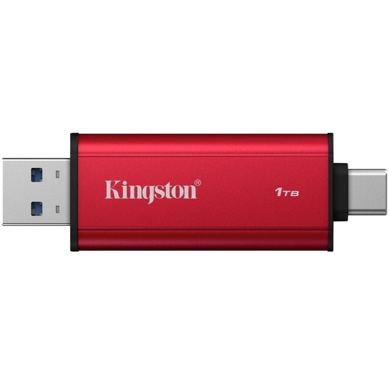 Disco Externo SSD Kingston Dual Portable SSD 1TB/ USB Tipo-C y USB 3.2/ Rojo - Imagen 2