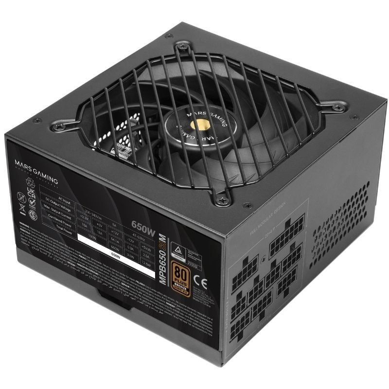 Fuente de Alimentación Mars Gaming MPB650SIM/ 650W/ Ventilador 12cm/ 80 Plus Bronze 8435693112679 MPB650SIM TAC-FUENTE MPB650SIM BK