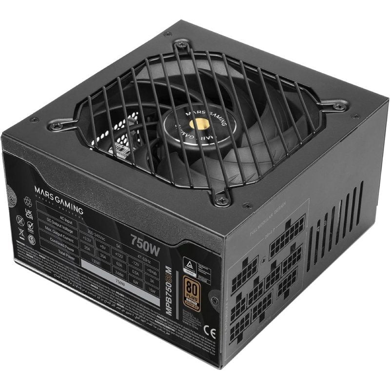 Fuente de Alimentación Mars Gaming MPB750SIM/ 750W/ Ventilador 14cm/ 80 Plus Bronze 8435693110040 MPB750SIM TAC-FUENTE MPB750SIM BK