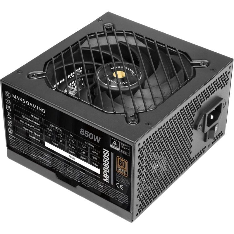 Fuente de Alimentación Mars Gaming MPB850SI/ 850W/ Ventilador 12cm/ 80 Plus Bronze 8435693109549 MPB850SI TAC-FUENTE MPB850SI BK