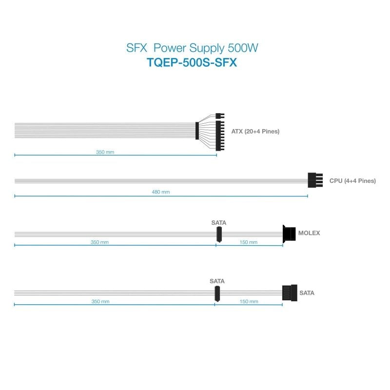 Fuente de Alimentación SFX TooQ TQEP-500S-SFX/ 500W/ Ventilador 8cm - Imagen 4