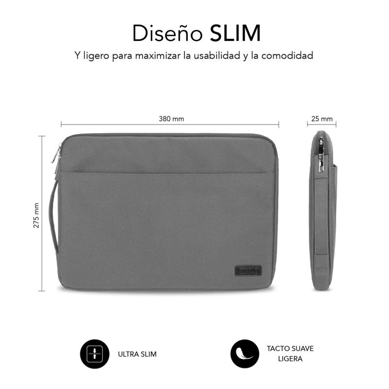Funda Subblim Urban Laptop Sleeve para Portátiles hasta 14"/ Gris - Imagen 4