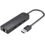 Hub USB 2.0 Vention CHPBB/ 3xUSB/ 1xMicro USB PD/ 1xRJ45/ Negro 6922794747302 CHPBB VEN-DOCK CHPBB