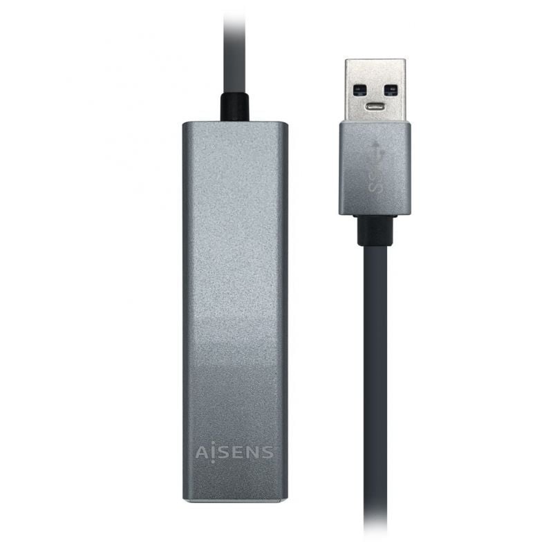 Hub USB 3.0 Aisens A106-0401/ 3xUSB/ 1xRJ45/ Gris - Imagen 2