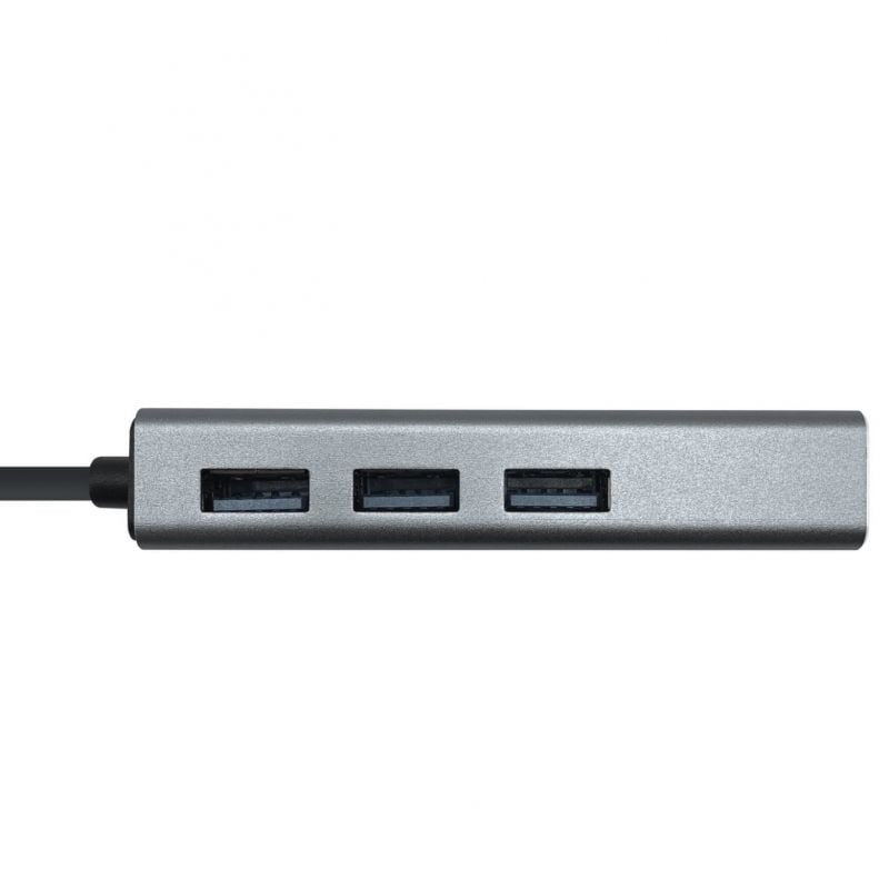 Hub USB 3.0 Aisens A106-0401/ 3xUSB/ 1xRJ45/ Gris - Imagen 3
