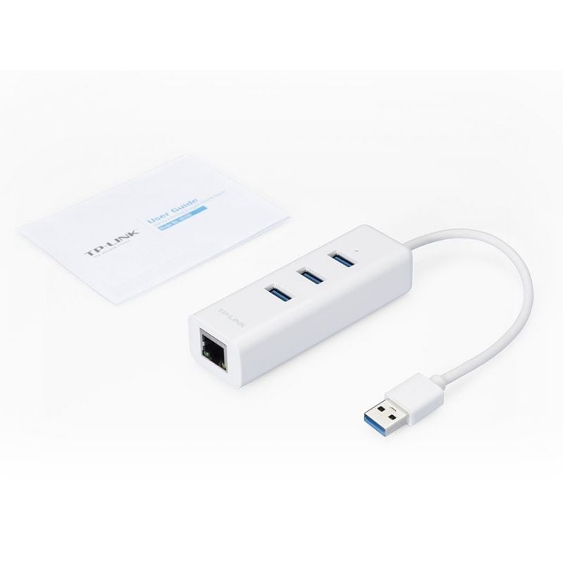 Hub USB 3.0 TP-Link UE330/ 3xUSB/ 1xRJ45/ Blanco - Imagen 2