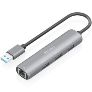 Hub USB Aisens ASUC-4P034-GR/ 3xUSB/ 1xRJ45/ Gris 8435739903964 ASUC-4P034-GR AIS-HUB ASUC-4P034-GR