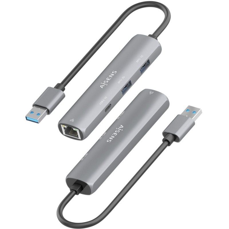 Hub USB Aisens ASUC-4P035-GR/ 1xUSB Tipo-C/ 2xUSB/ 1xRJ45/ Gris - Imagen 3