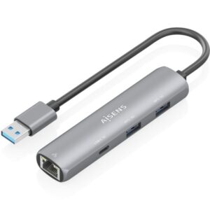 Hub USB Aisens ASUC-4P035-GR/ 1xUSB Tipo-C/ 2xUSB/ 1xRJ45/ Gris 8435739903971 ASUC-4P035-GR AIS-HUB ASUC-4P035-GR