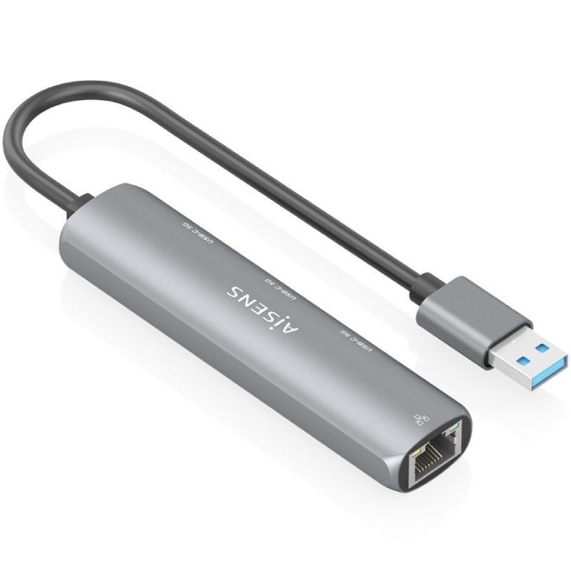 Hub USB Aisens ASUC-4P037-GR/ 3xUSB Tipo-C/ 1xRJ45/ Gris - Imagen 2