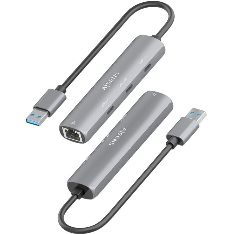 Hub USB Aisens ASUC-4P037-GR/ 3xUSB Tipo-C/ 1xRJ45/ Gris - Imagen 3