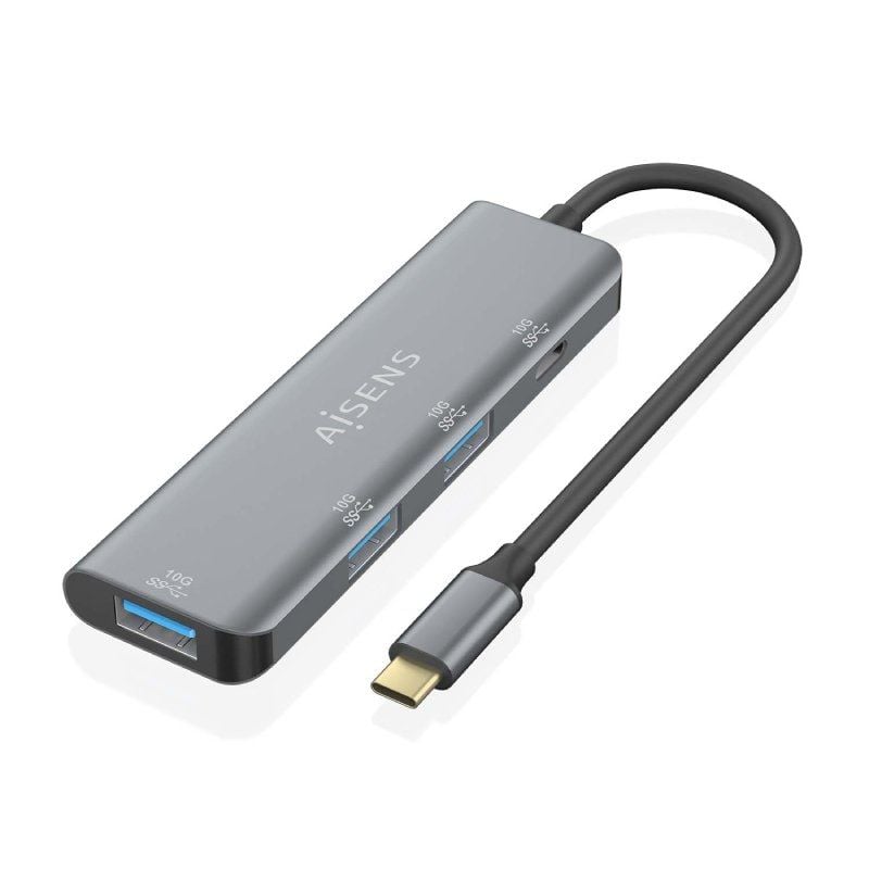 Hub USB Tipo-C Aisens A109-0764/ 3xUSB/ 1xUSB Tipo-C/ Gris - Imagen 2