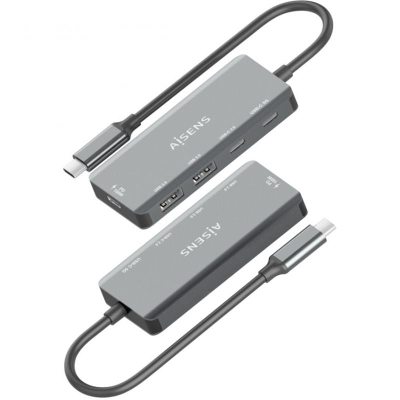 Hub USB Tipo-C Aisens A109-0946/ 2xUSB/ 2xUSB Tipo-C/ 1xUSB Tipo-C PD/ Gris - Imagen 3