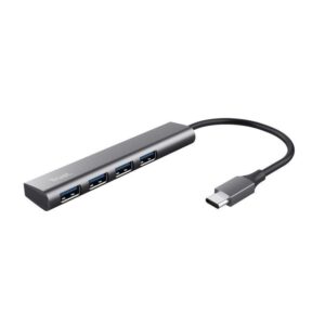 Hub USB Tipo-C Trust Halyx/ 4xUSB/ Gris 8713439249484 24948 TRU-HUB USBC HALYX