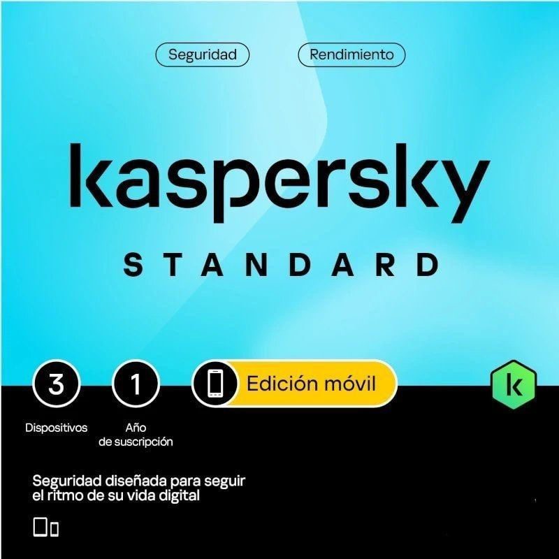 Kaspersky Standard Mobile para Android/ 3 Dispositivos/ 1 Año 5056244916282 KL1048S5CFS-MSBES KAS-ANTIV MOBILE 3L 1Y V2