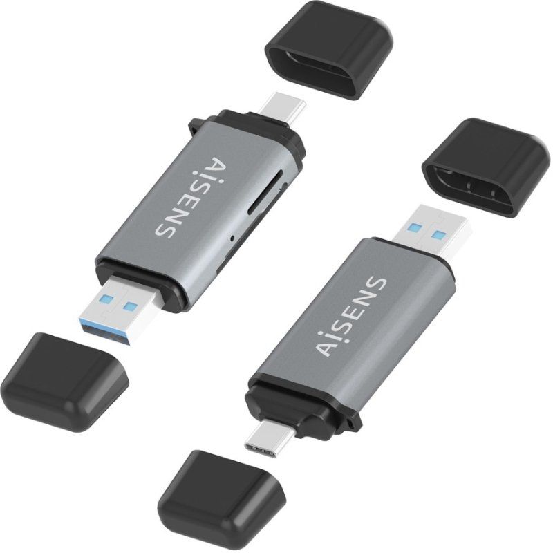 Lector de Tarjetas Externo Aisens ASCR-2AC11-GR/ USB 3.1 - Imagen 3