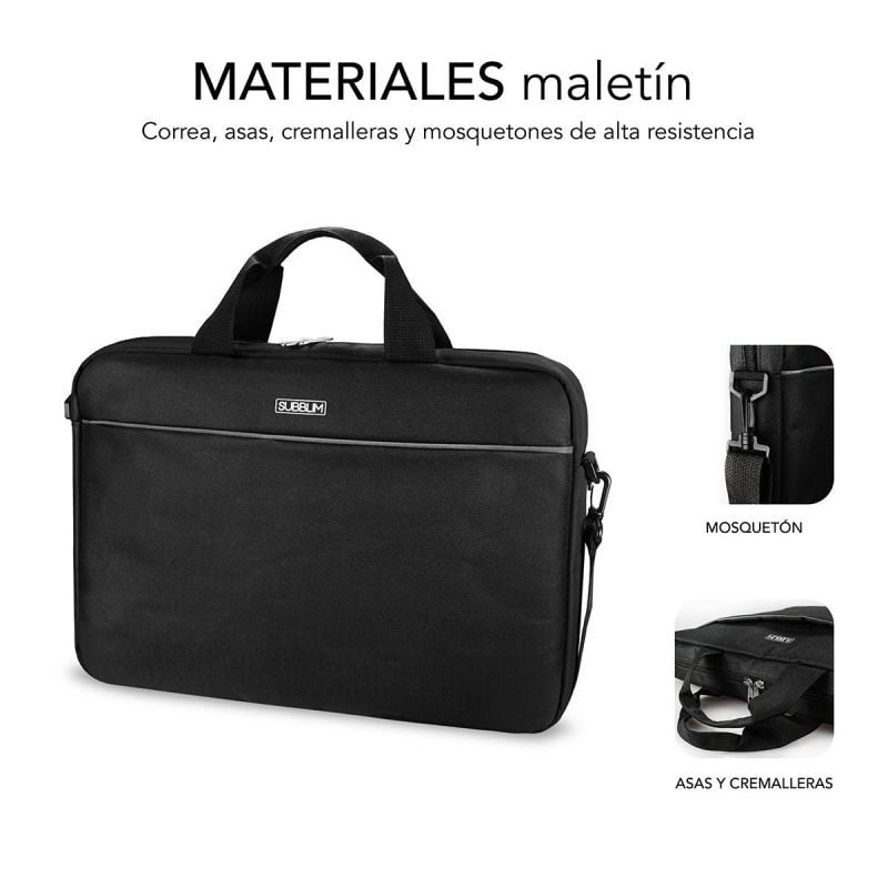 Maletín + Ratón Subblim Select Pack para Portátiles hasta 15.6"/ Cinta para Trolley/ Negro - Imagen 3