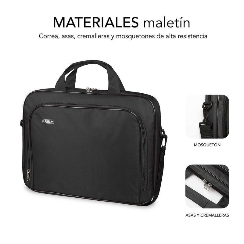 Maletín Subblim Oxford para Portátiles hasta 16"/ Negro - Imagen 3