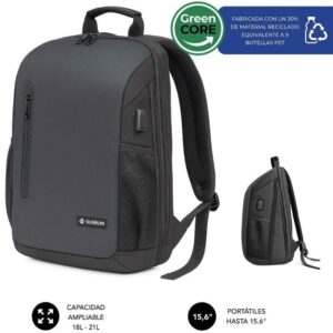 Mochila Subblim Xpand Air Padding Backpack para Portátiles hasta 15.6"/ Puerto USB/ Negro 8436586743697 SUBBP-5NXAP01 SUB-MOCHI BP-5NXAP01