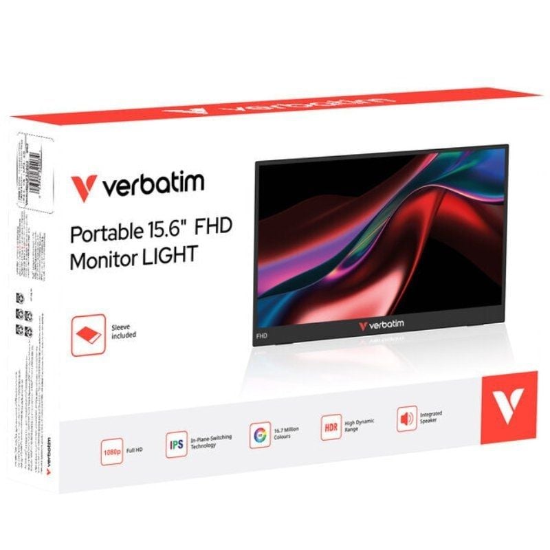Monitor Portátil Verbatim Non-Touch Light 15.6"/ Full HD/ Multimedia/ Negro - Imagen 5