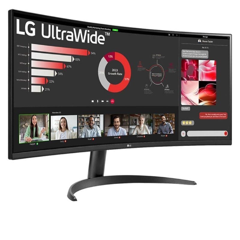 Monitor Profesional Ultrapanorámico Curvo LG 34WR50QK-B 34"/ WQHD/ Negro - Imagen 2