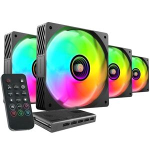 Pack 4 Ventiladores Mars Gaming MF-SI4KIT/ 12cm + HUB + Mando a Distancia/ ARGB 8435693109983 MFSI4KIT TAC-REF MF-SI4KIT BK