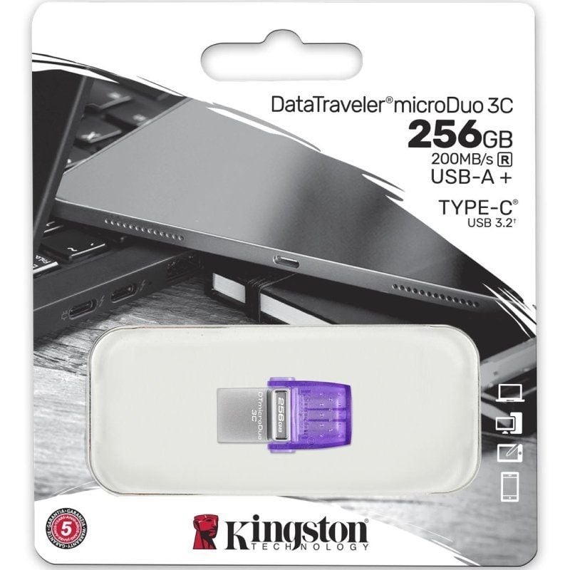 Pendrive 256GB Kingston DataTraveler microDuo 3C USB 3.2 - Imagen 3