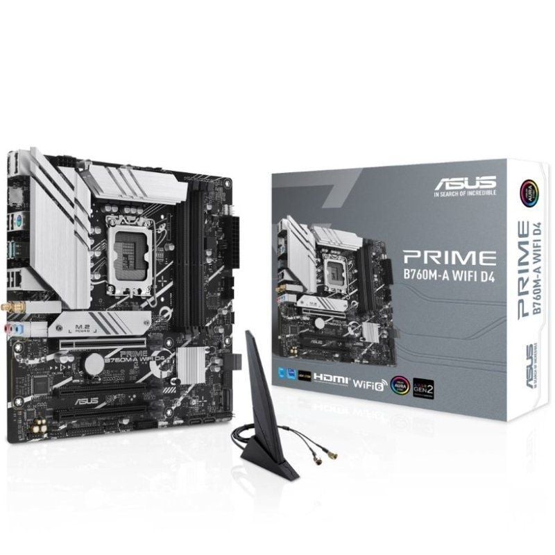 Placa Base Asus PRIME B760M-A WIFI D4 Socket 1700/ DDR4/ PCIe 4.0/ Micro ATX 4711081982661 90MB1CX0-M1EAY0 ASU-PB PRIME B760M-A WIFI D4