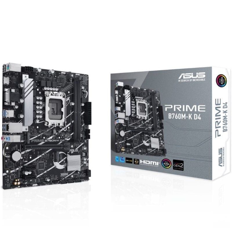 Placa Base Asus PRIME B760M-K D4 Socket 1700/ DDR4/ PCIe 4.0/ Micro ATX 4711387006917 90MB1DS0-M1EAY0 ASU-PB PRIME B760M-K D4 V2