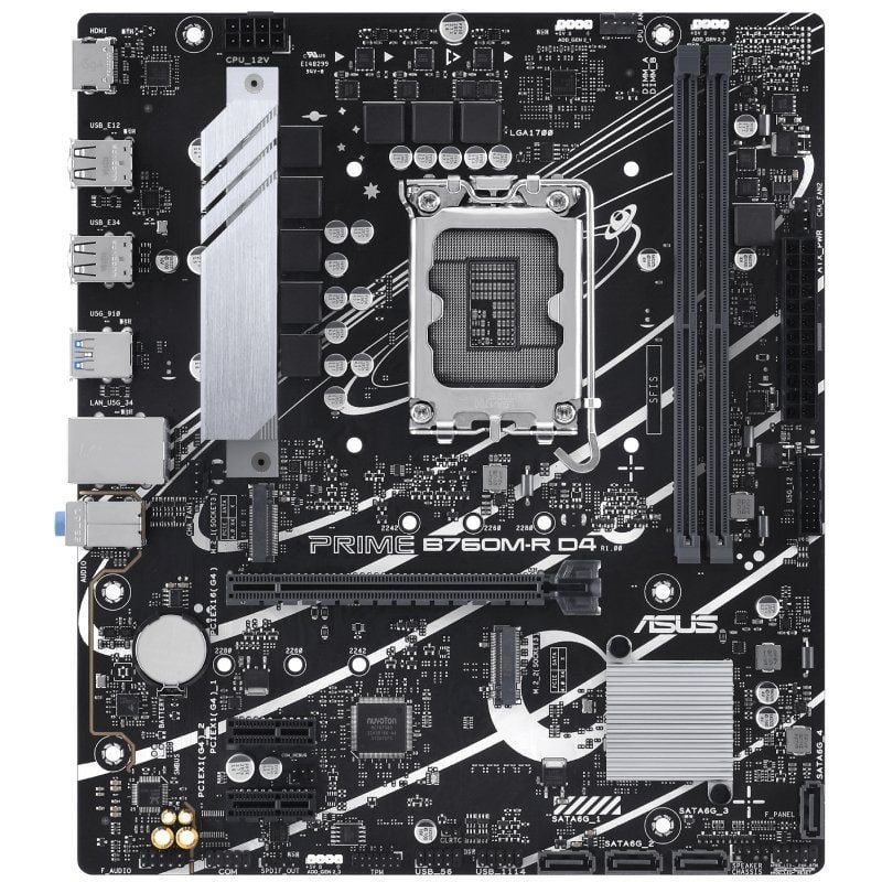 Placa Base Asus PRIME B760M-R D4 Socket 1700/ DDR4/ PCIe 4.0/ Micro ATX - Imagen 2