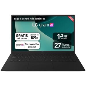 Portátil LG Gram 15ZD80T-G.AX55B Ryzen AI 5-340/ 16GB/ 512GB SSD/ 15.6"/ Sin Sistema Operativo 8806096470558 15ZD80T-G.AX55B LGP-15ZD80T-G AX55B