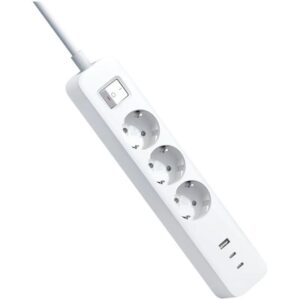 Regleta con Interruptor Xiaomi 20W Power Strip/ 3 Tomas de Corriente/ 1 USB/ 2 USB Tipo-C/ Cable 1.4m/ Blanca 6932554428853 XMCXB01EU XIA-REGLETA 20W POW STR