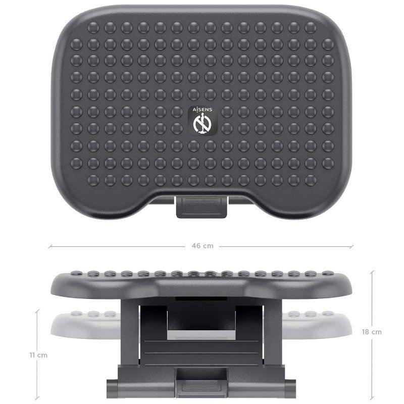 Reposapiés Ergonómico/ Inclinable/ Ajustable Aisens FRT02-267/ 46 x 18cm - Imagen 4
