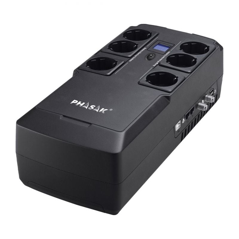 SAI Línea Interactiva Phasak Kryptos 800 VA/ 480W/ 6 Salidas/ Formato Bloque 5605922044566 PH 9478 PHK-SAI KRYPTOS 800 VA USB SAI Línea Interactiva Phasak Kryptos 800 VA/ 480W/ 6 Salidas/ Formato Bloque 5605922044566 PH 9478 PHK-SAI KRYPTOS 800 VA USB