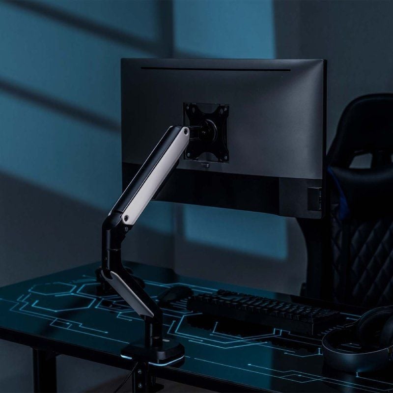 Soporte de Mesa Gaming con Contrapeso para Monitor Aisens DT32TSR-295/ Giratorio/ Inclinable/ hasta 9kg/ con Iluminación RGB - Imagen 3