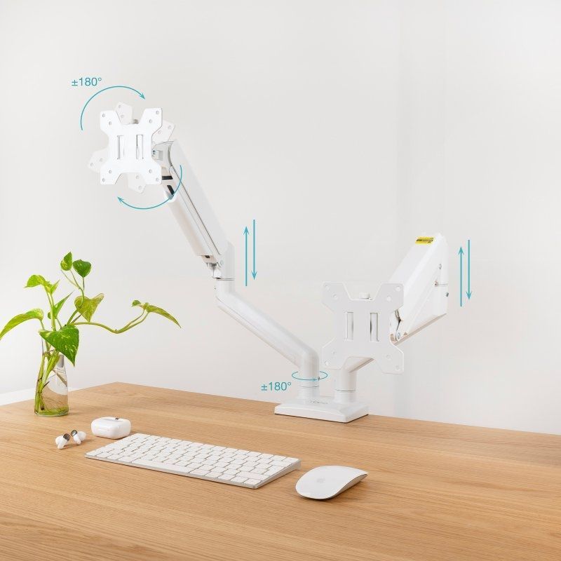 Soporte de Mesa para 2 Monitores TooQ DB1434TNR-W/ Giratorio/ Inclinable/ hasta 10kg - Imagen 3