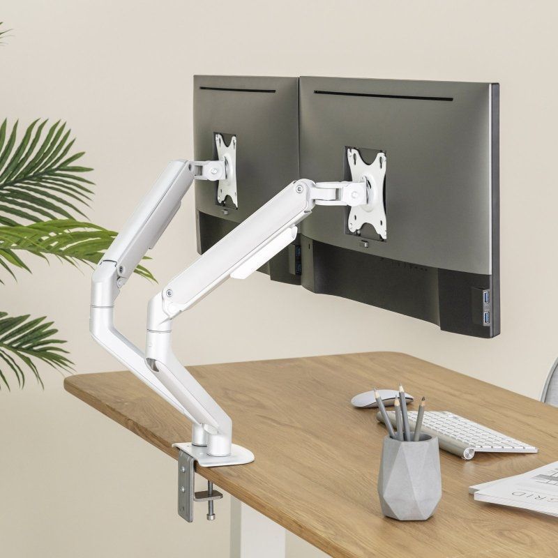 Soporte de Mesa para 2 Monitores TooQ DB4132TNR-W/ Giratorio/ Inclinable/ hasta 9kg - Imagen 5