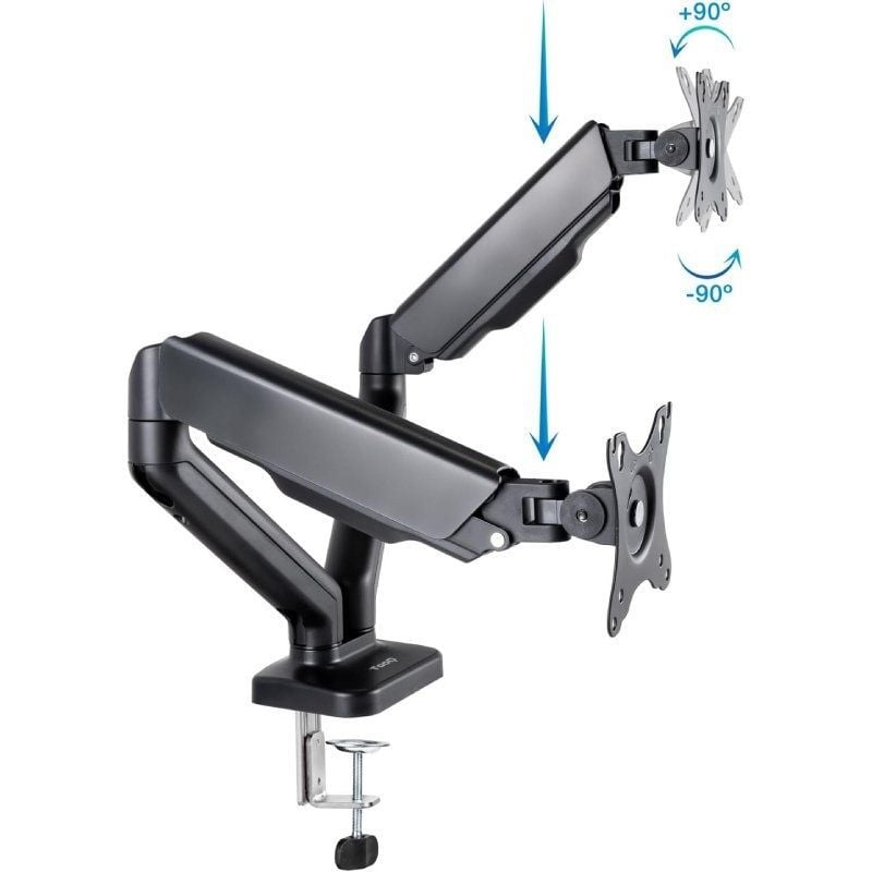 Soporte de Mesa para 2 Monitores TooQ DB5132TNR-B/ Giratorio/ Inclinable/ hasta 9kg - Imagen 2